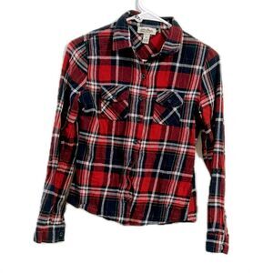 Active Basic Red and Blue Flannel Shirt